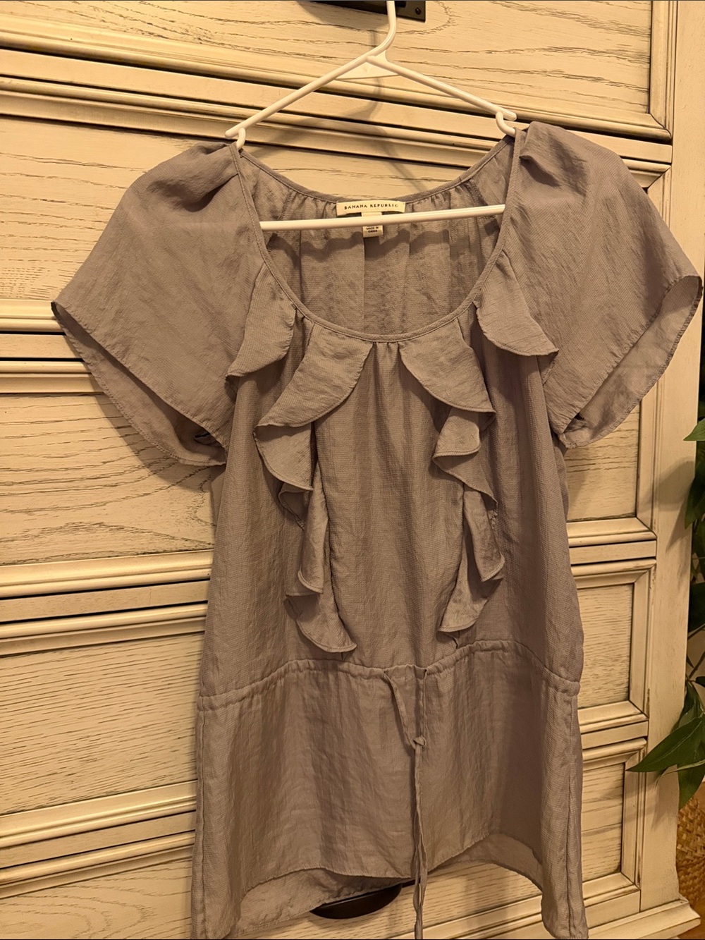 Banana Republic Light Lavender Ruffle Front Blouse
